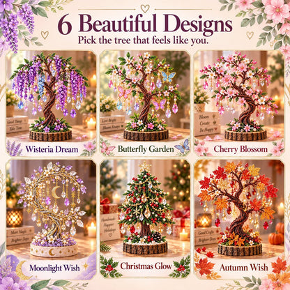 DIY Beaded Gem Tree Craft Kit – Handmade Crystal Tree Home Decor