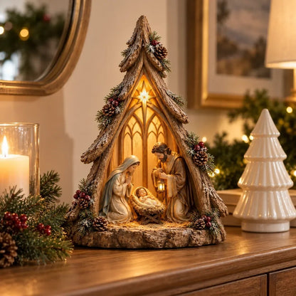 ⏰ LAST DAY 50% OFF - Old-World Lighted Nativity Trees