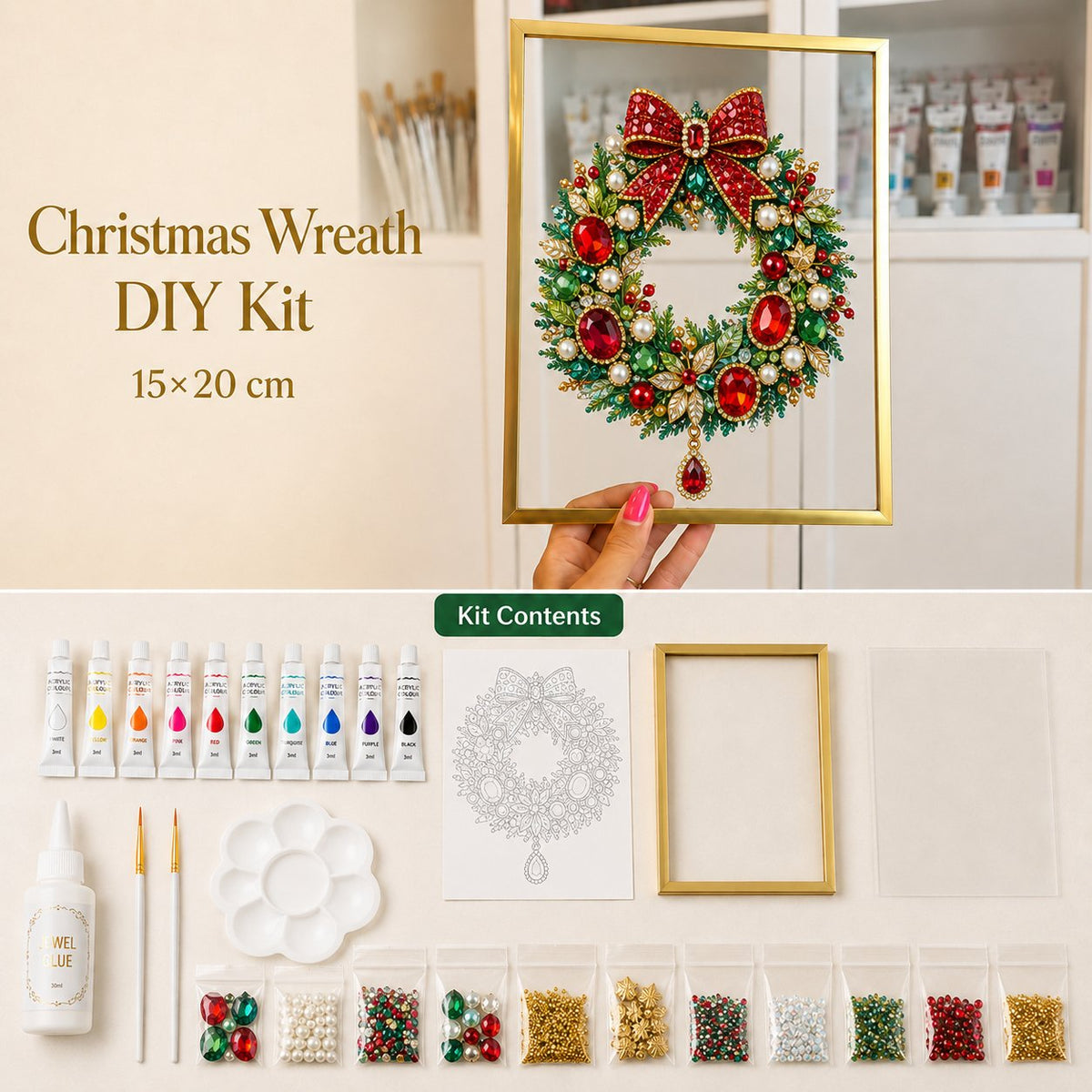 🎄 Beginner-Friendly Jeweled Christmas Tree DIY Kit | Easy to Make, Beautiful to Display 💎✨