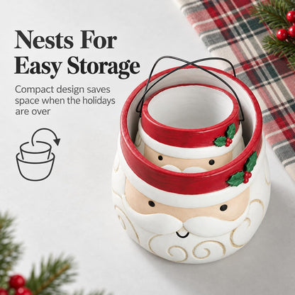 🎅🎄 Christmas Santa Kitchen Utensil Holder Set – Adorable Santa Claus Storage Crocks | Festive Holiday Countertop Decor & Christmas Gift 🎁