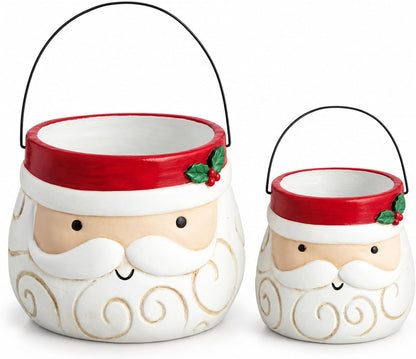 🎅🎄 Christmas Santa Kitchen Utensil Holder Set – Adorable Santa Claus Storage Crocks | Festive Holiday Countertop Decor & Christmas Gift 🎁