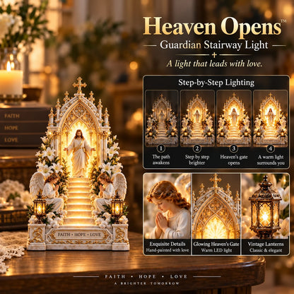 ✨ ✝️ Heaven Opens Up – Step by Step: The Illuminated Jesus Staircase | Faith, Hope, and Love