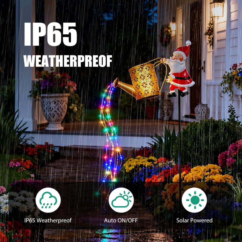 🎅 Santa’s Starlight Pour™ — Solar Christmas Garden Light