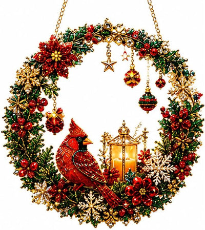 Christmas wreath sparkling decorative gemstone details