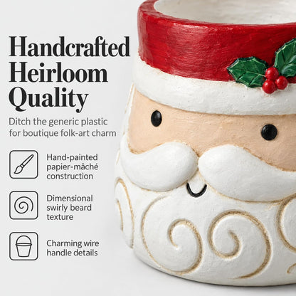 🎅🎄 Christmas Santa Kitchen Utensil Holder Set – Adorable Santa Claus Storage Crocks | Festive Holiday Countertop Decor & Christmas Gift 🎁