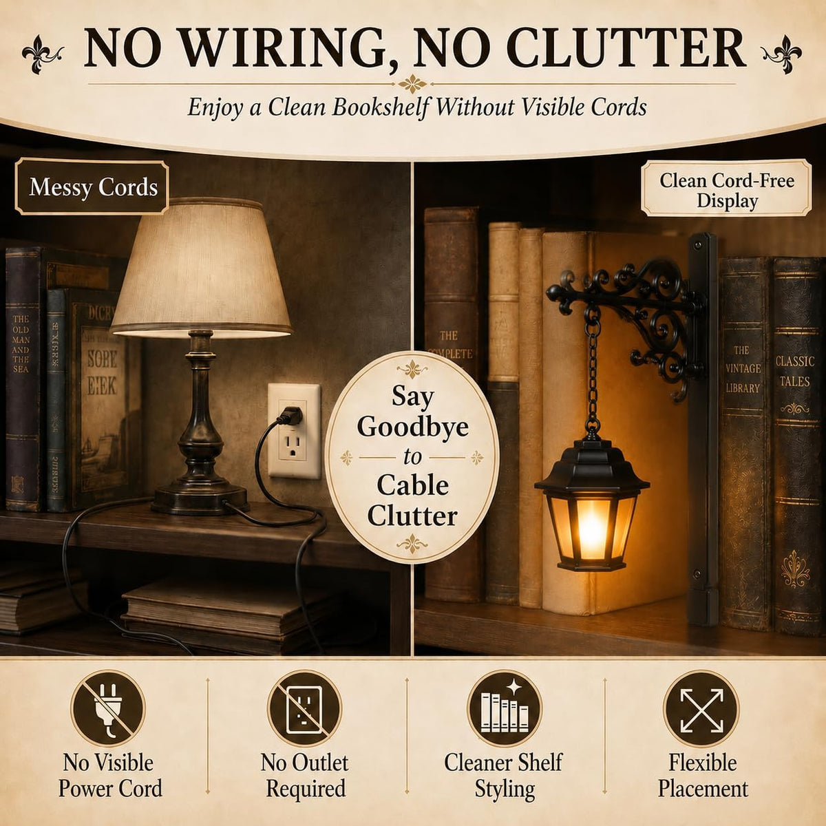 Library Lantern™ – Vintage Bookshelf Street Lamp