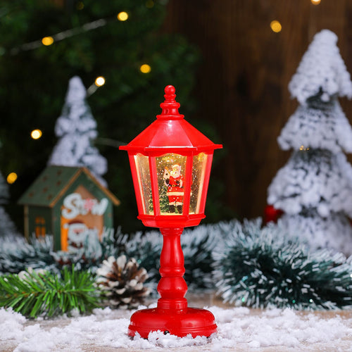 Christmas Snow Globe Lantern With LED Light And Music - Red Santa Claus
