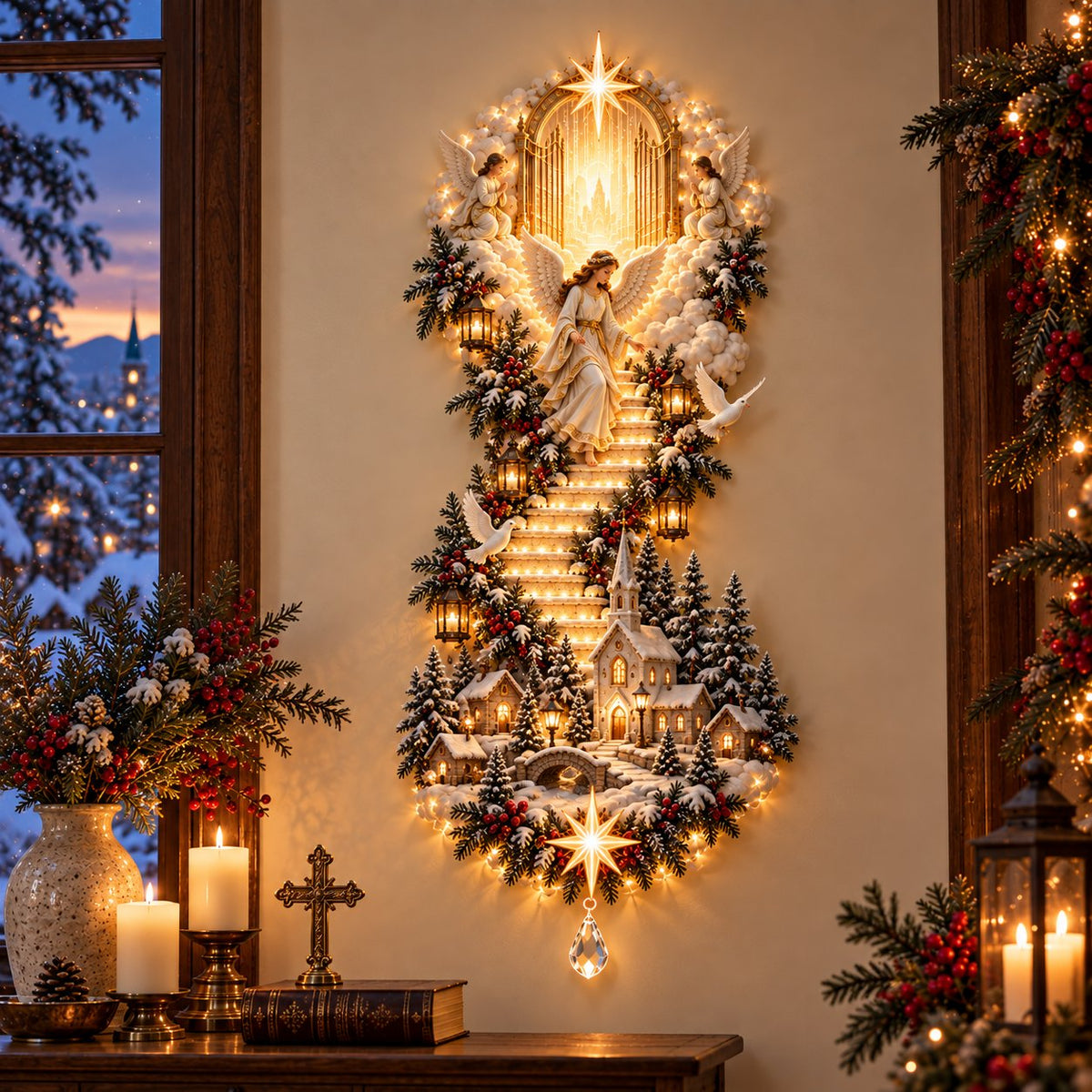 Angel Light of Heaven Christmas wall hanging