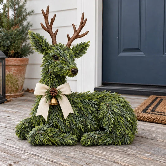 🦌✨ A Little Christmas Forest Magic — Evergreen Reindeer Holiday Decor
