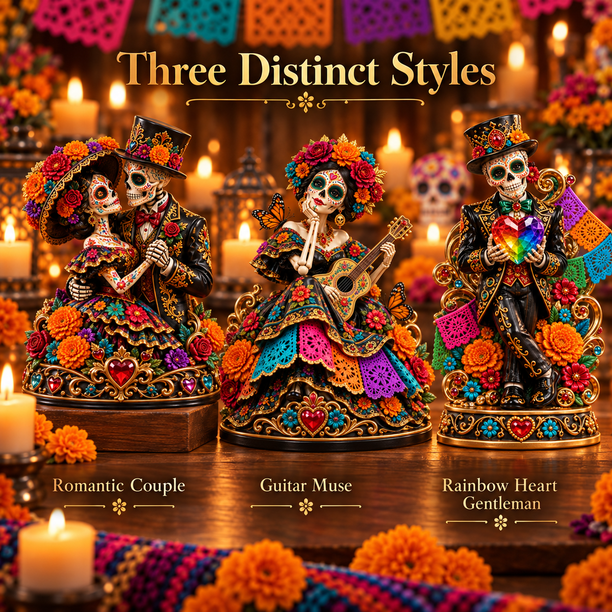💀 LIMITED-TIME 50% OFF | 💞 Day of the Dead Catrina Figurines – Festive Couple Collectible Decor