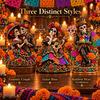 💀 LIMITED-TIME 50% OFF | 💞 Day of the Dead Catrina Figurines – Festive Couple Collectible Decor