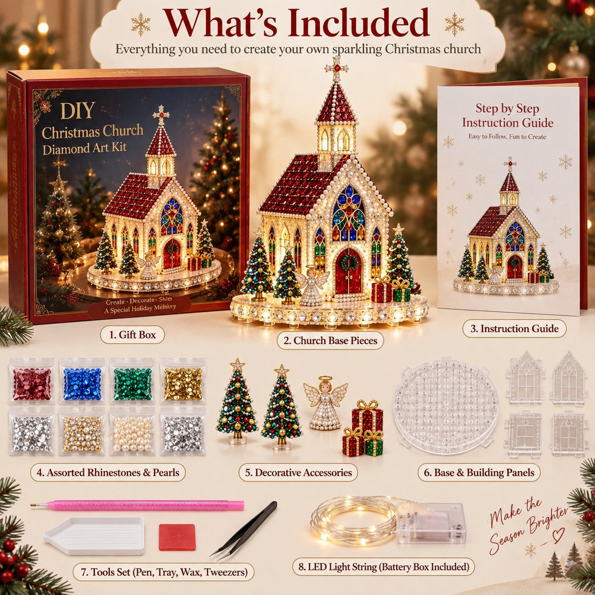 ✨🔥Sparkling Christmas Church DIY Gem Art Kit✨🔥