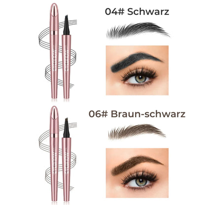 🎁✨Wasserfester Micro-Fork Augenbrauenstift, langanhaltende Brownen-Pen für natürliche, haarähnliche Striche
