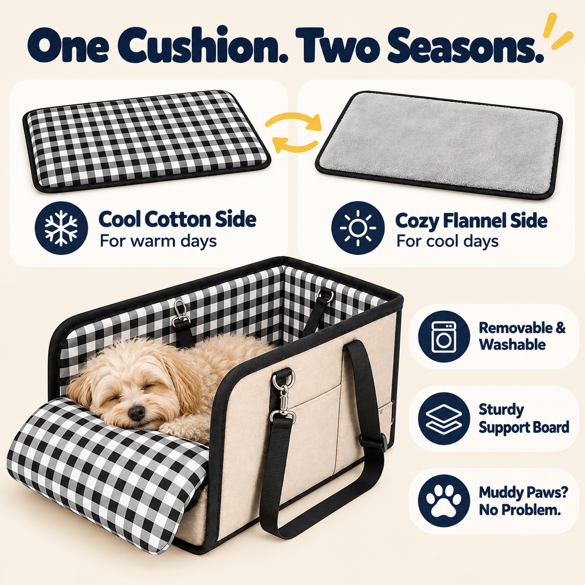 🐾 The Copup Seat™ – Cozy Center Console Car Seat for Small Dogs & Cats