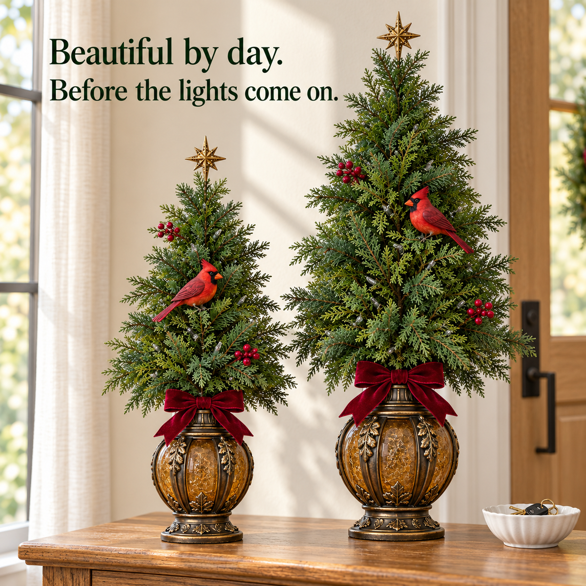 🎄 Cardinal Lantern Trees – Light Up Your Christmas
