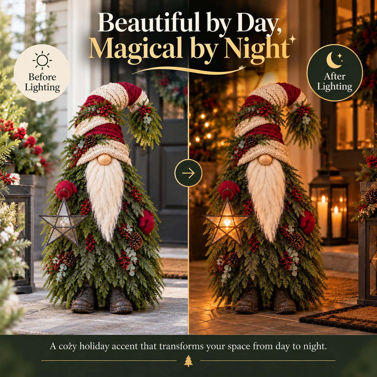 🔥 LAST DAY 30% OFF 🔥Evergreen Star Gnome™ Lighted Christmas Woodland Decor