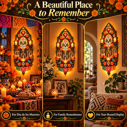 🕯️ Día de los Muertos Memorial Wall Light-❤️A Light for Those Who Live Forever in Our Hearts. ❤️