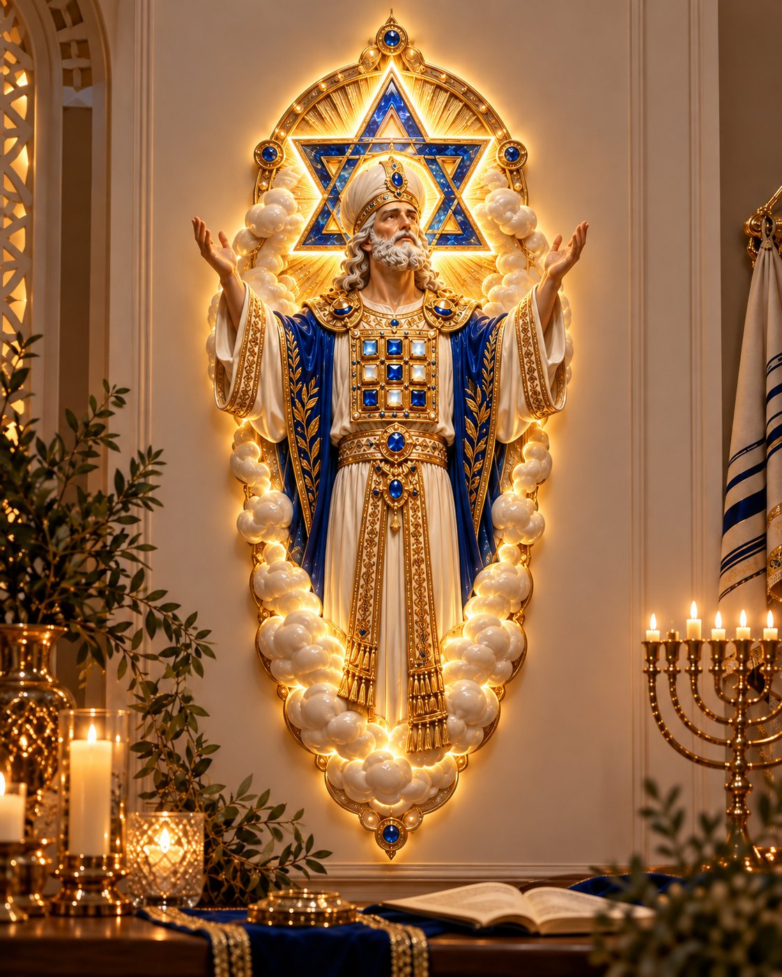 High Priest inspired illuminated Jewish Heritage wall art