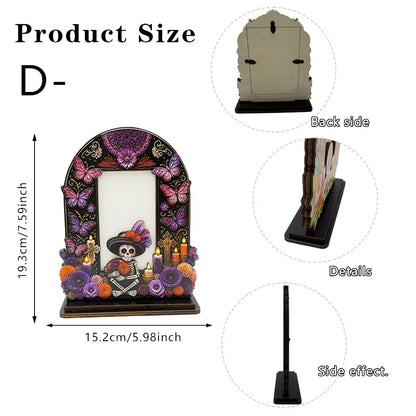🌼 50% OFF Día de los Muertos Memorial Photo Frame – Wooden Ofrenda Decor