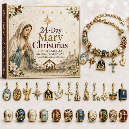 ⏳ Last Day 54% OFF – ✝️ 24-Day Christian Christmas Charm Bracelet Advent Calendar | 16 Faith-Inspired Charms & 8 Decorative Beads to Build a Meaningful Keepsake Bracelet 🎄