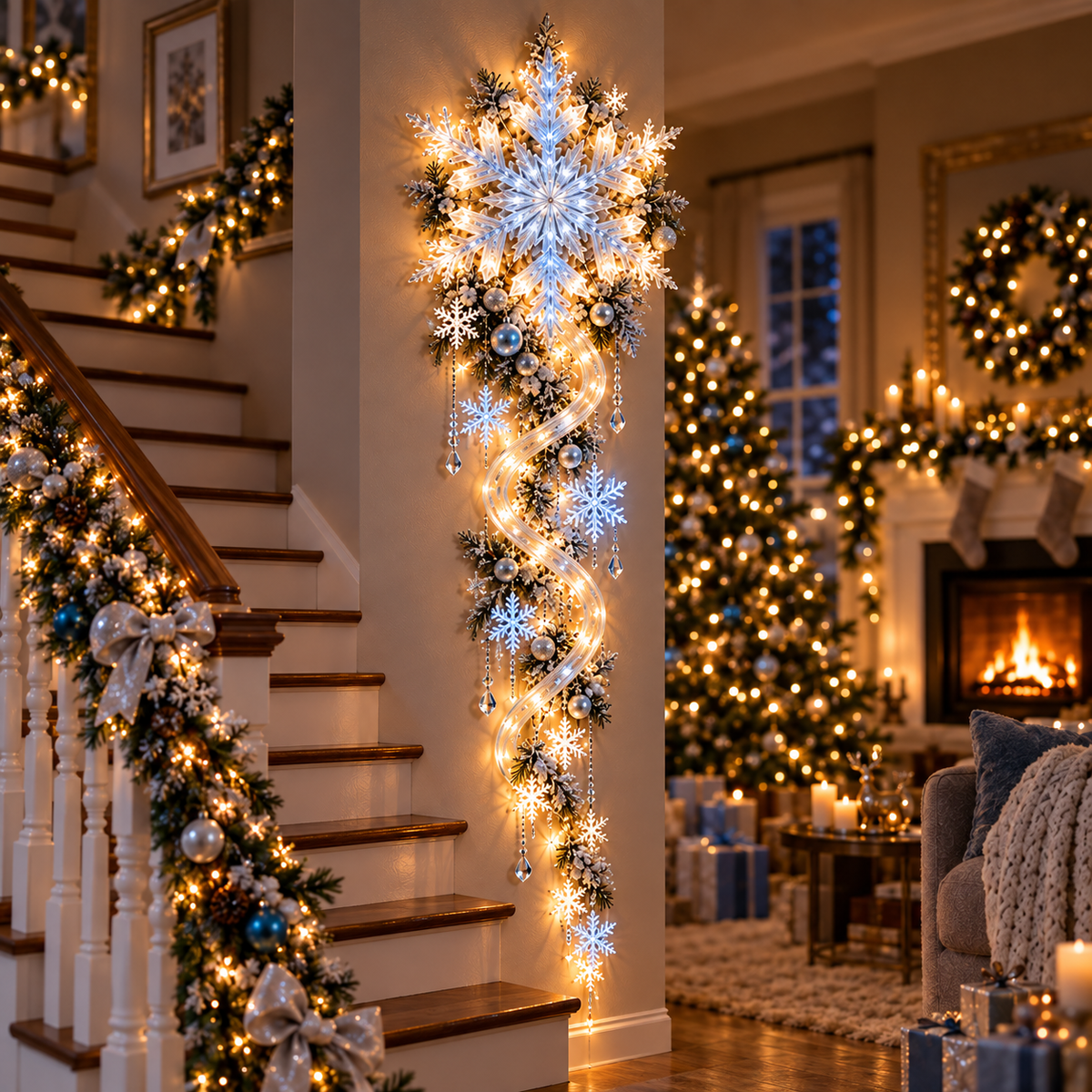 ❄️ Limited-Time Christmas Sale | Giant Snowflake Blizzard Trail™ – Turn Your Home into a Glowing Winter Wonderland 🎄✨