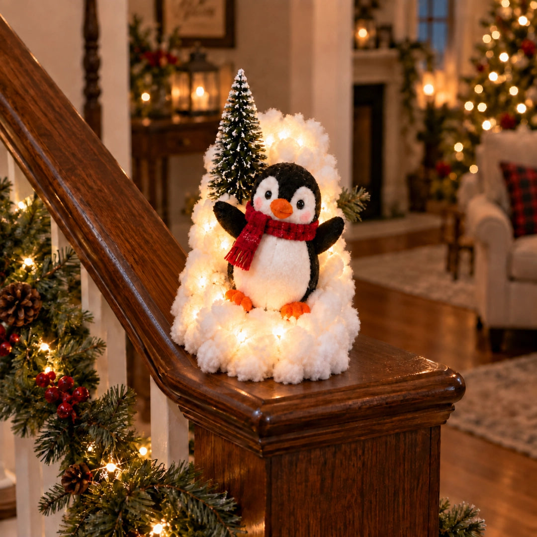 Penguin Christmas Stair Snow Decor🔥