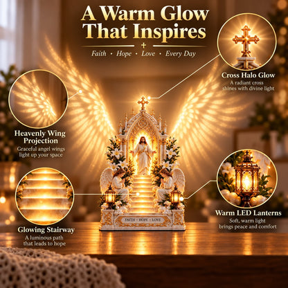 ✨ ✝️ Heaven Opens Up – Step by Step: The Illuminated Jesus Staircase | Faith, Hope, and Love
