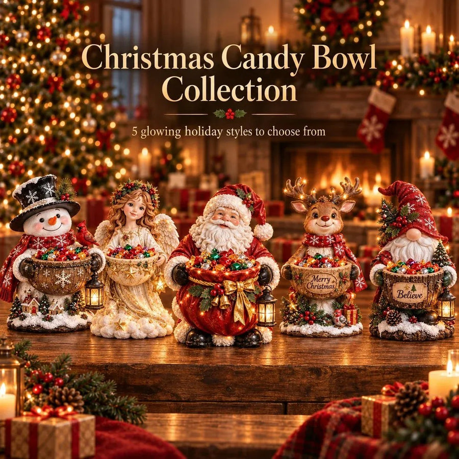 Five Lighted Christmas Candy Bowl designs