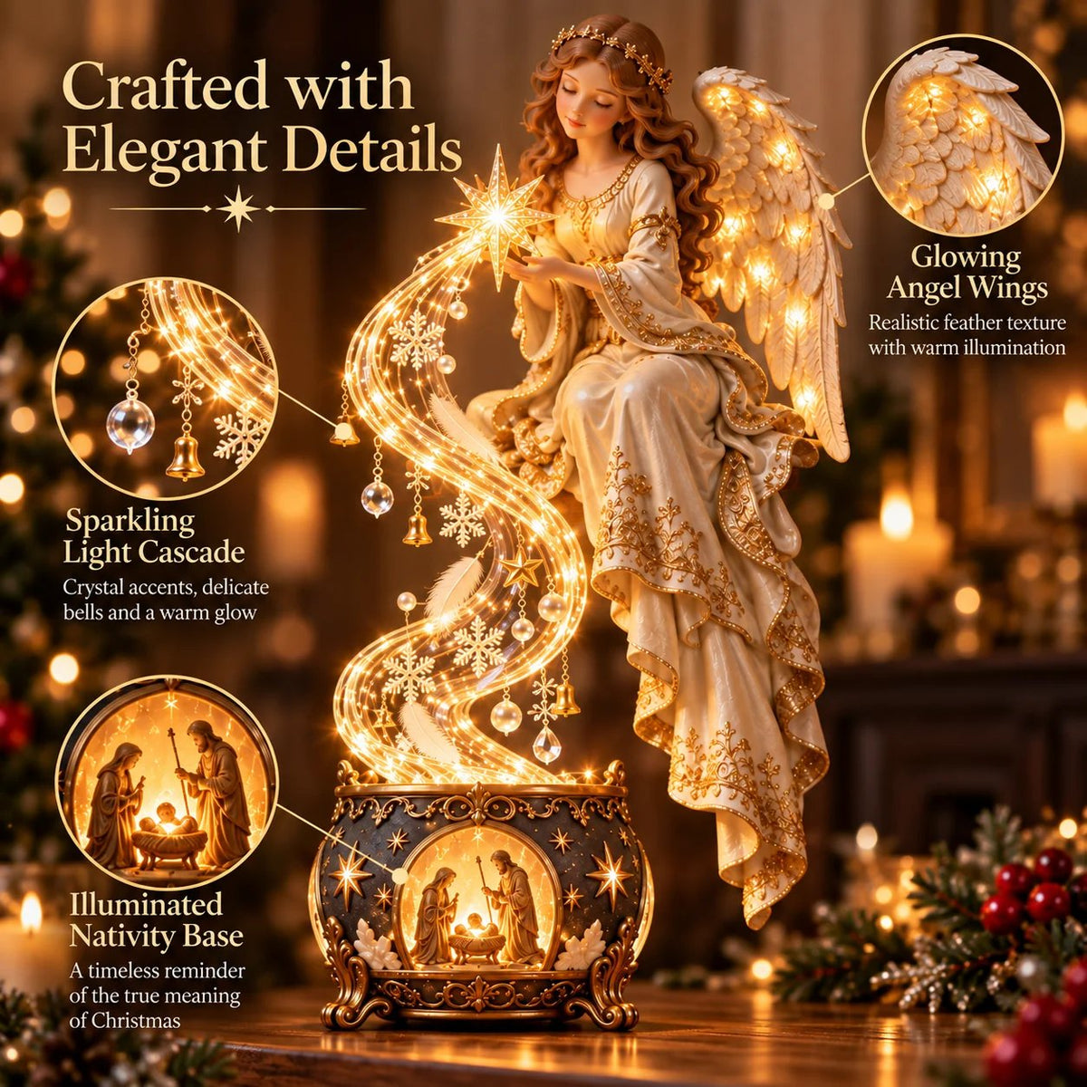 ✨Last Day 49% OFF✨Heavenly Angel Nativity Starfall Light