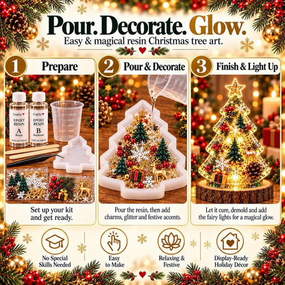 🎄 ChristmasGlow Creations™ – DIY Resin Christmas Night Light Kit | 6 Festive Designs & Holiday Craft Gift ✨