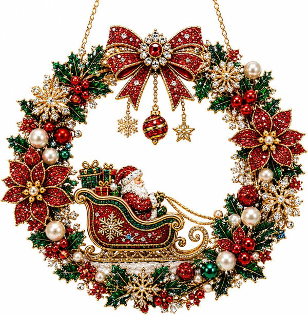 Santa Claus diamond art wreath