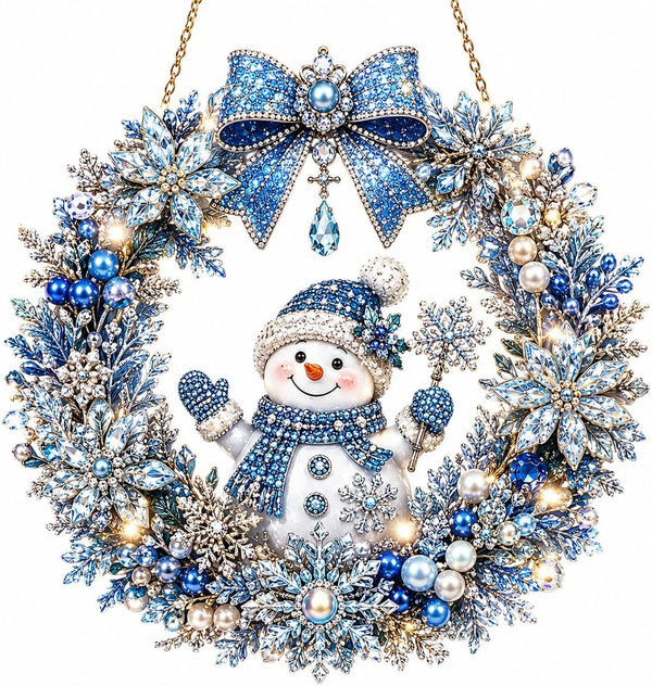 Snowman diamond wreath design