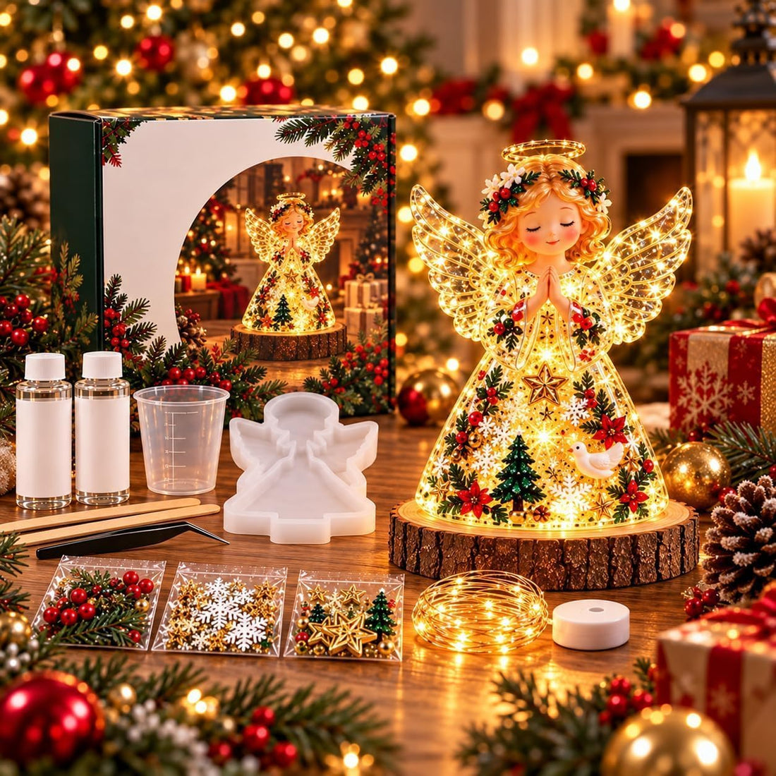 Christmas tree resin light design