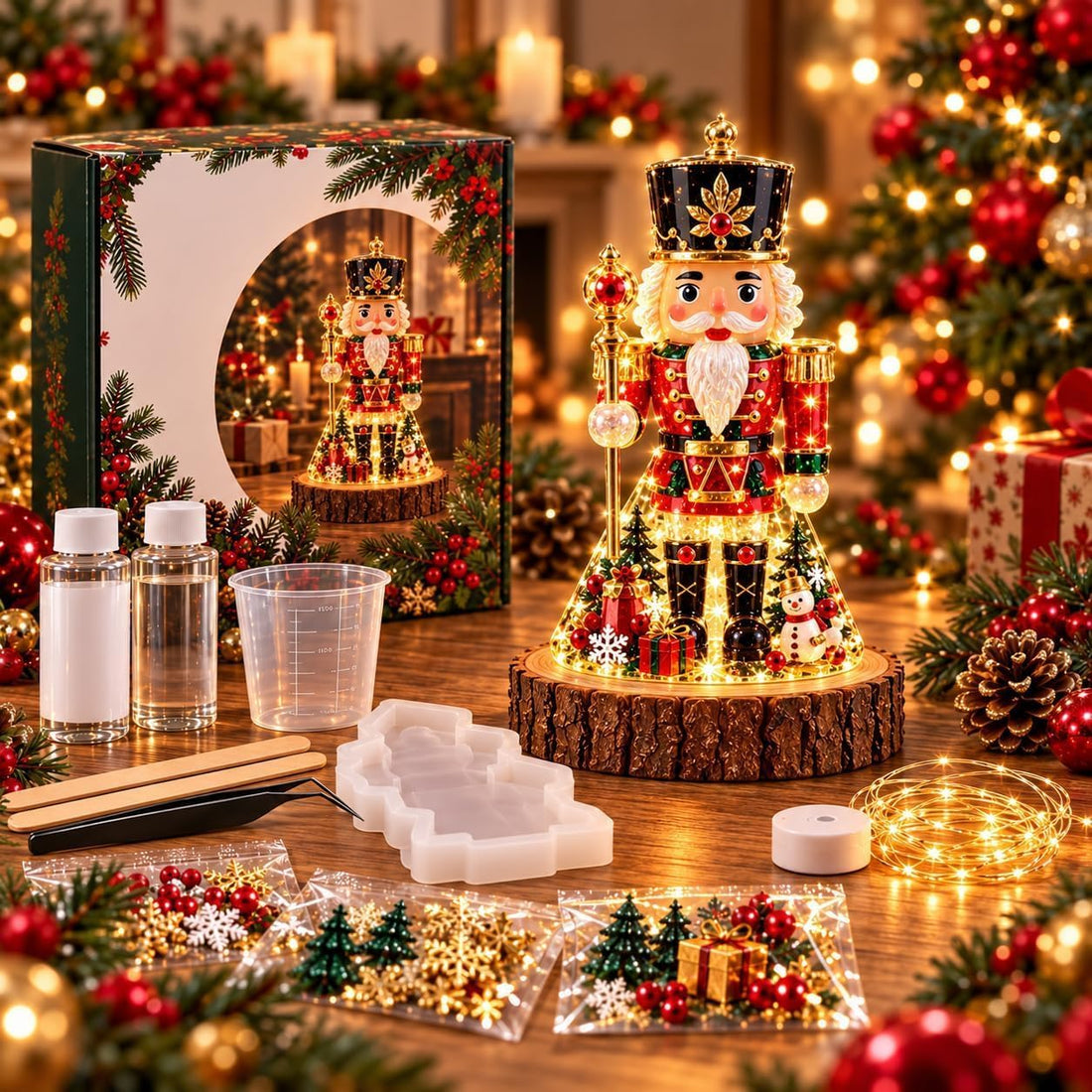 Nutcracker Christmas resin light design
