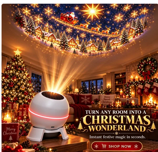 🎄🎅 Christmas Magic Projection Light – Bring Holiday Scenes to Life