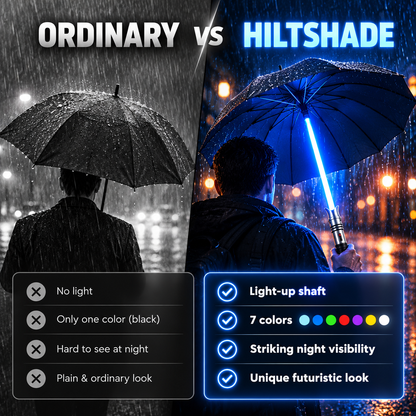 Hiltshade™ 7-Color Light-Up Umbrella | Futuristic LED Rain Umbrella