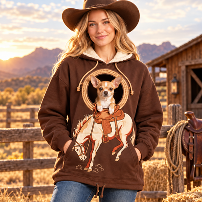 🤠 PocketPony™ Western Pet-Pouch Hoodie – Keep Your Little Sidekick Close