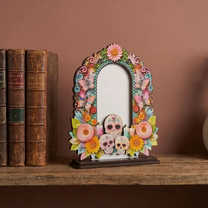 🌼 50% OFF Día de los Muertos Memorial Photo Frame – Wooden Ofrenda Decor