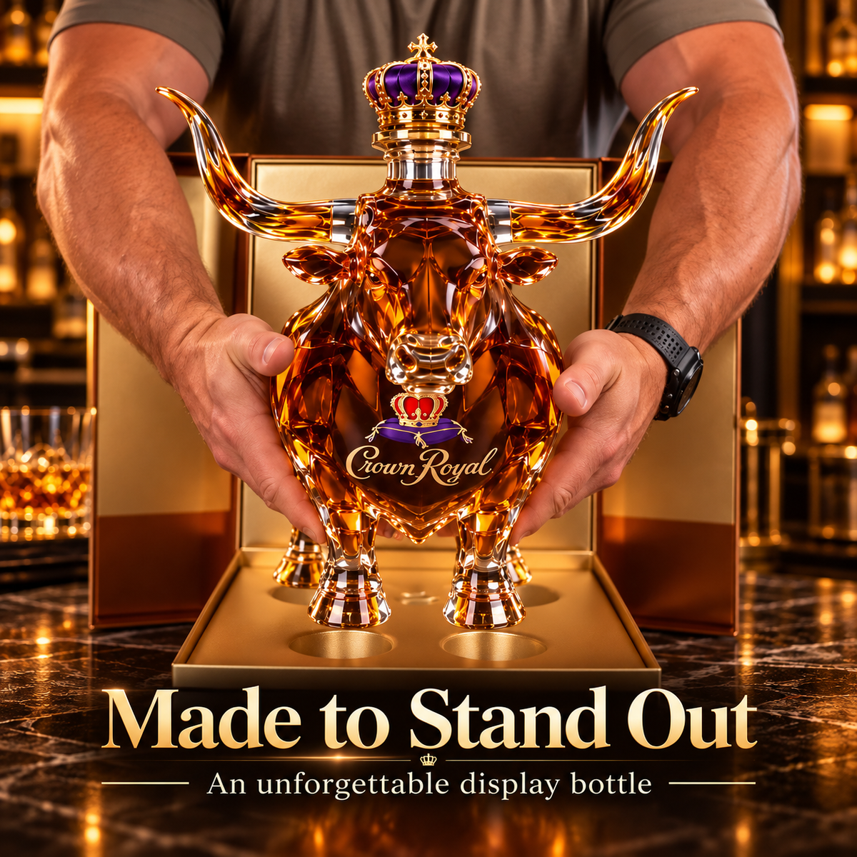 🥂Crown Royal Texas Longhorns Whiskey Bottle