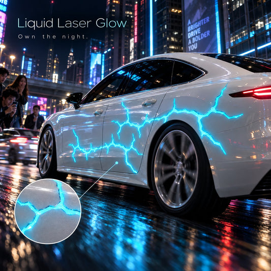 Liquid Laser Glow Car Wrap, Streaming Thunder Light Luminous Vinyl Film for Custom Car Styling & Night Car Show✨