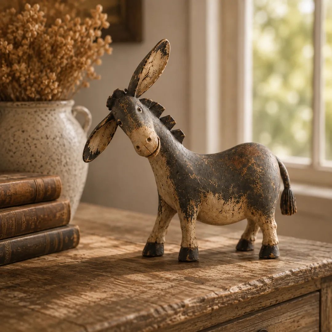🔥 LIMITED-TIME 50% OFF 🤎 Rustic Donkey Figurine™ – Charming Farmhouse Shelf & Table Decor