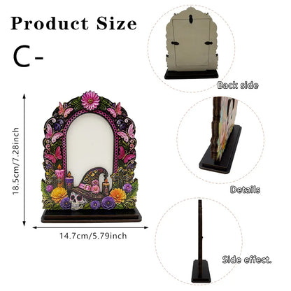 🌼 50% OFF Día de los Muertos Memorial Photo Frame – Wooden Ofrenda Decor