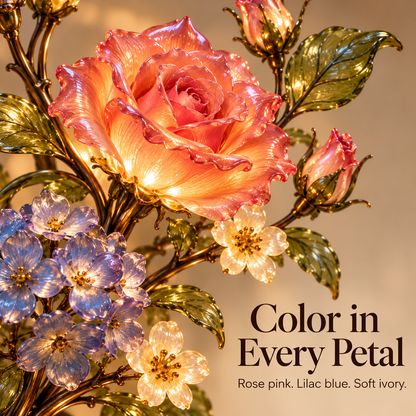 🌹✨ Eternal Bloom – Vintage Rose & Cardinal Table Lamp