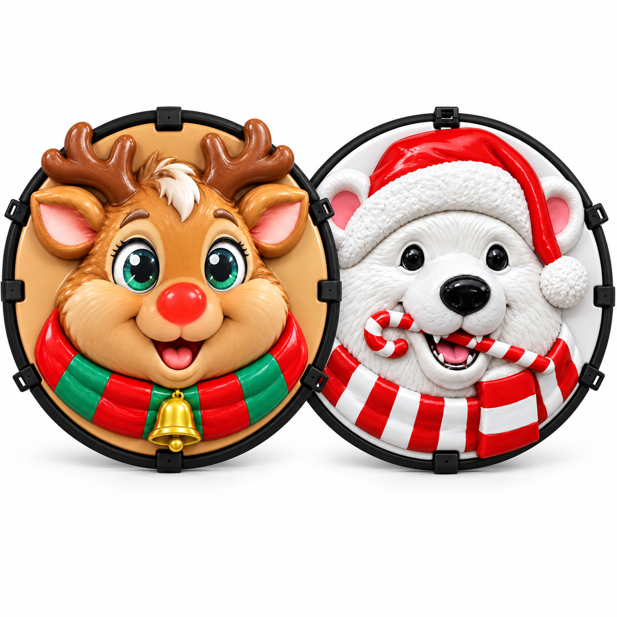 🎃16-inch Christmas 3D Wheel Covers – Festive Polar Bear & Nutcracker Car Decor