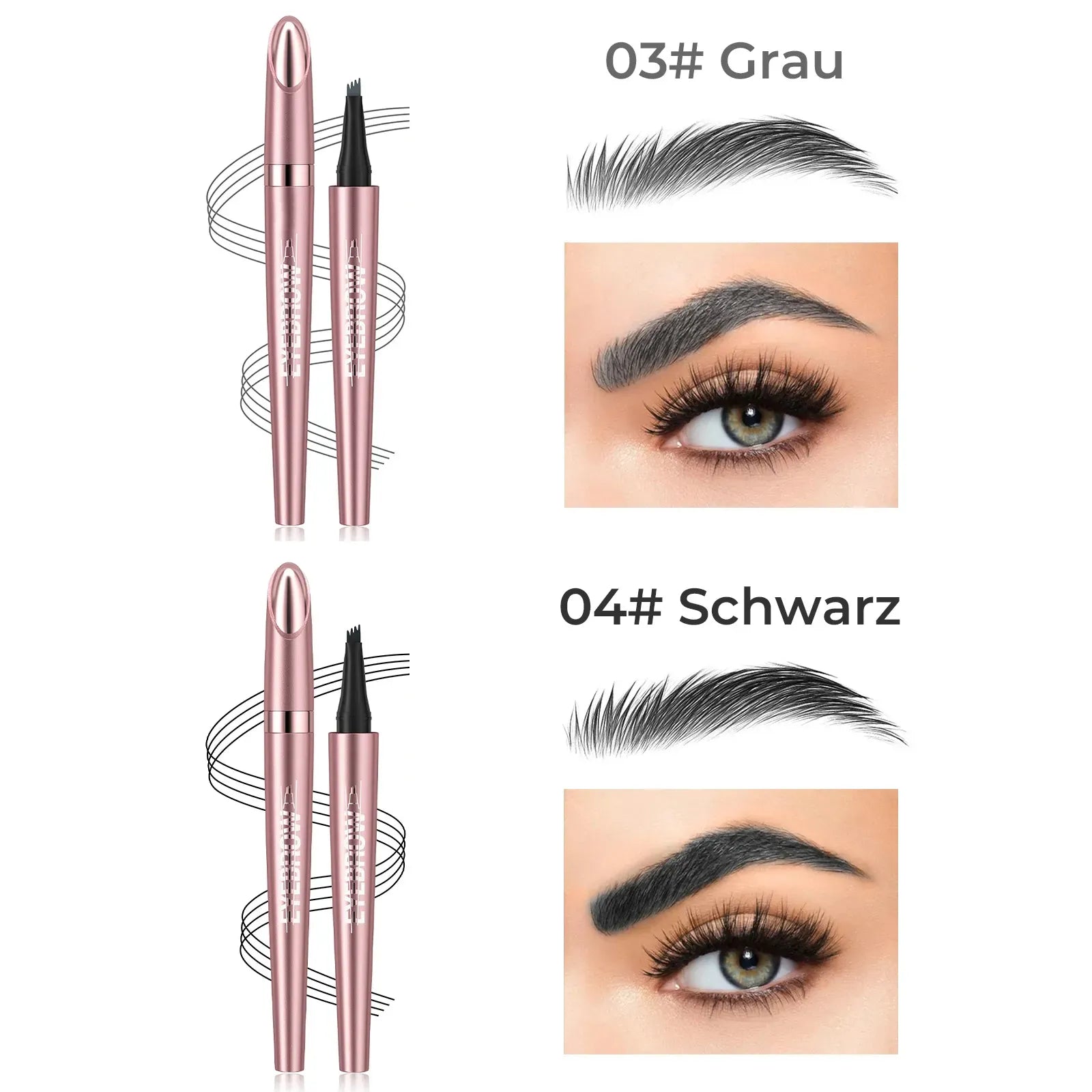 🎁✨Wasserfester Micro-Fork Augenbrauenstift, langanhaltende Brownen-Pen für natürliche, haarähnliche Striche
