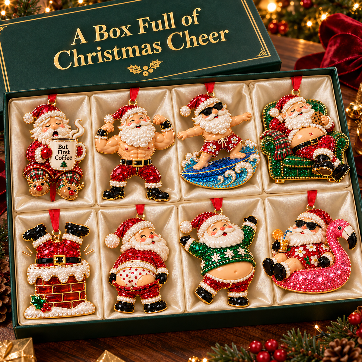 🎄 Limited-Time Christmas Sale | 2026 Santa’s Off-Duty Ornaments – 8 Sparkling Designs for a Tree Full of Cheer ✨