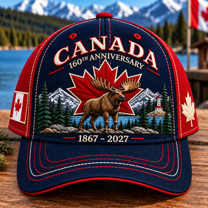 💝LAST DAY 50% OFF - 🍁 Canada 160th Anniversary 1867–2027 – Premium Embroidered Heritage Cap100% Cotton • Detailed Embroidery • Comfortable Fit