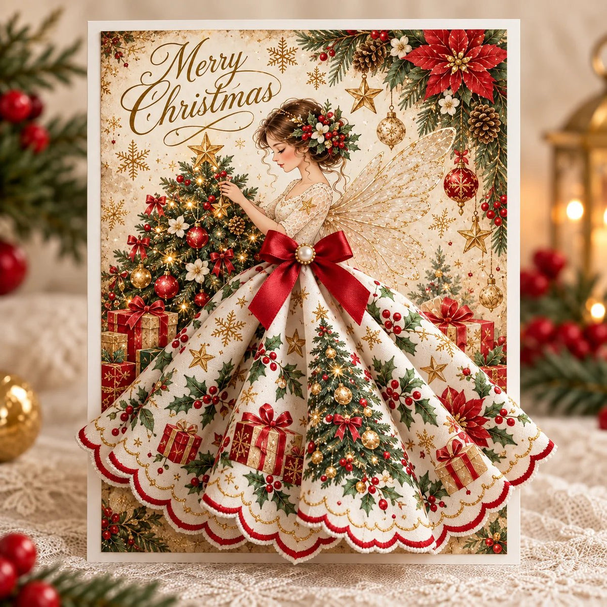 Christmas Tree Angel Greeting Card