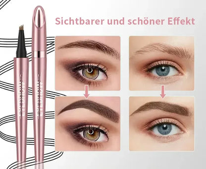 🎁✨Wasserfester Micro-Fork Augenbrauenstift, langanhaltende Brownen-Pen für natürliche, haarähnliche Striche