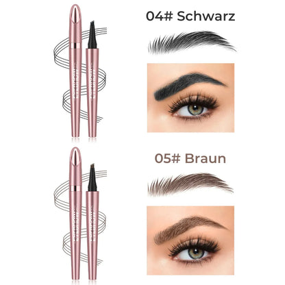 🎁✨Wasserfester Micro-Fork Augenbrauenstift, langanhaltende Brownen-Pen für natürliche, haarähnliche Striche